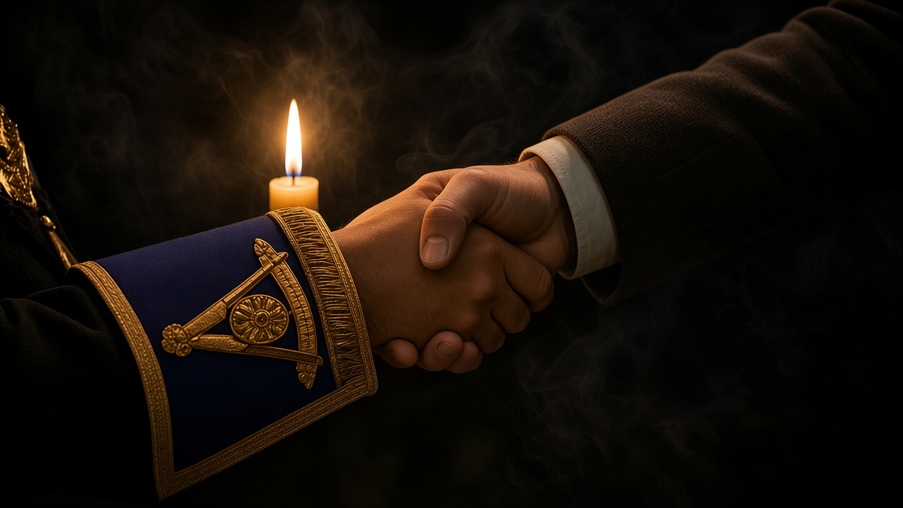 Eerste handdruk bij kaarslicht.